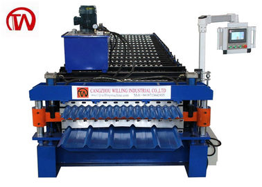 Ibr Corrugated Double Layer Roll Forming Machine ระบบควบคุม PLC อัตโนมัติเต็มรูปแบบ