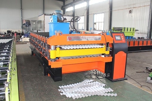 เครื่องขึ้นรูปม้วนโปรไฟล์ Ibr และลูกฟูก Double Layer Type