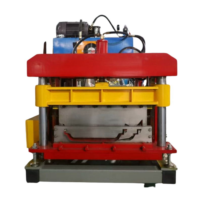 เครื่องพกพา Double Lock Standing Seam Roof Panel Roll Forming Machine พร้อมระบบควบคุม PLC Delta และโครงสร้างแผ่นผนัง