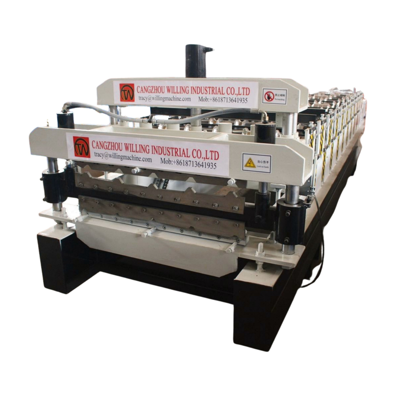 1250mm ความกว้าง 2 ชั้น Ibr Roof Tile Roll Forming Machine สําหรับธุรกิจก่อสร้าง