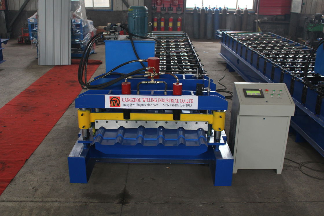 อัตราการเร็วสูง Double Layer Ibr Roof Tile Roll Forming Machine With 75mm Shaft Diameter อัตราการเร็วสูง
