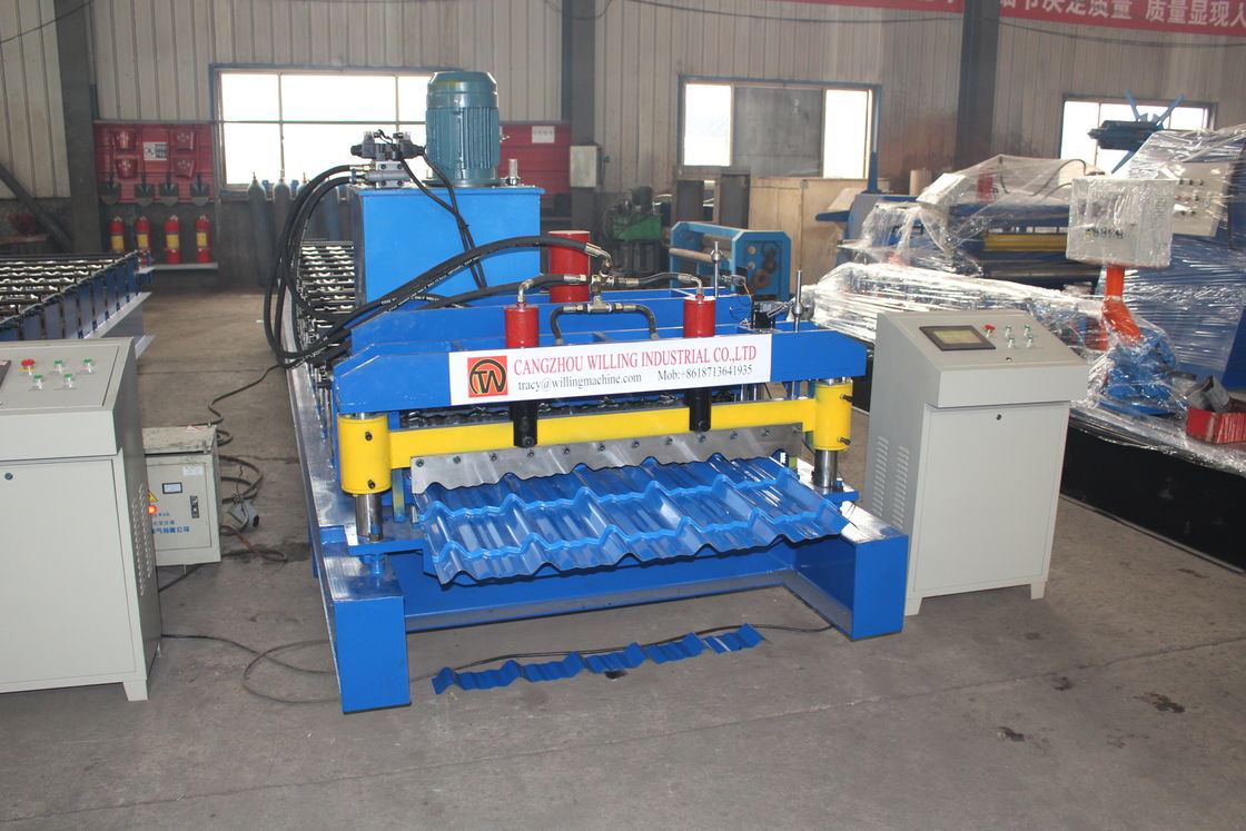 อัตราการเร็วสูง Double Layer Ibr Roof Tile Roll Forming Machine With 75mm Shaft Diameter อัตราการเร็วสูง