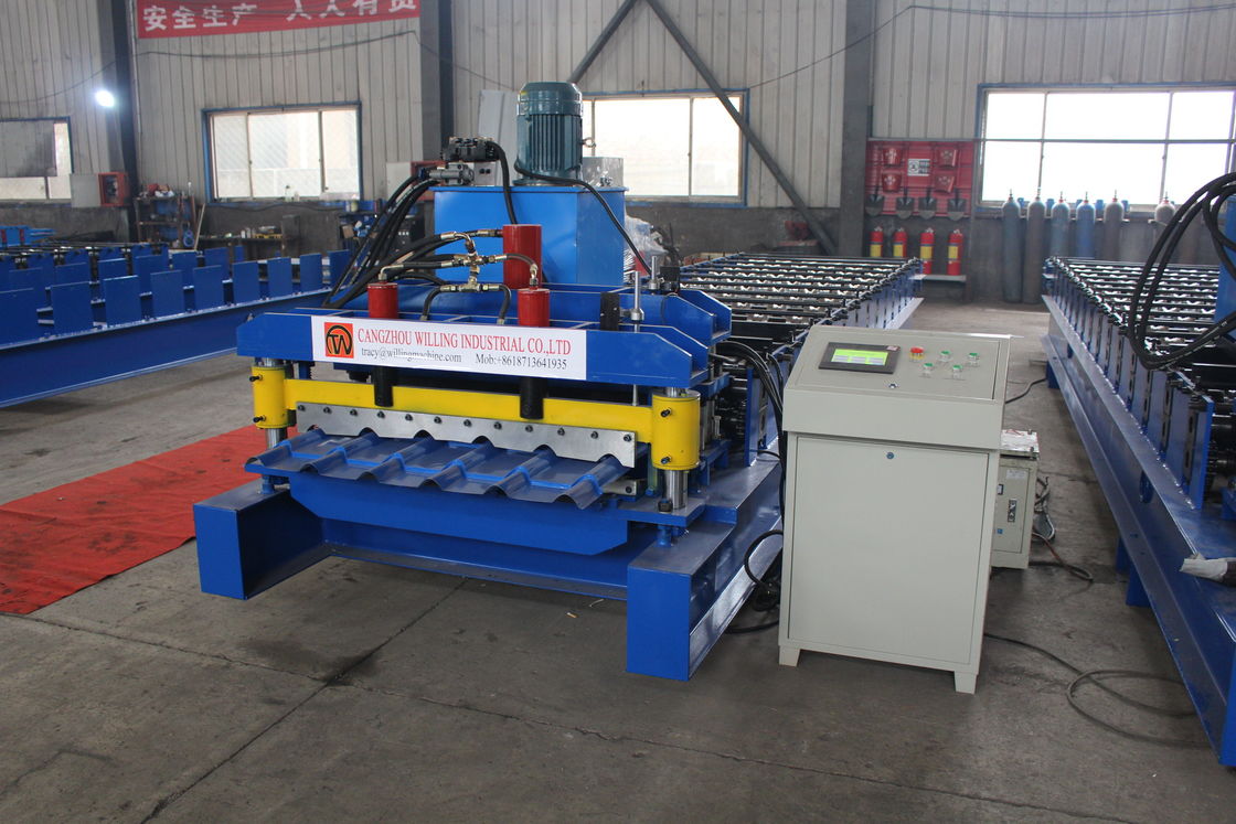 อัตราการเร็วสูง Double Layer Ibr Roof Tile Roll Forming Machine With 75mm Shaft Diameter อัตราการเร็วสูง