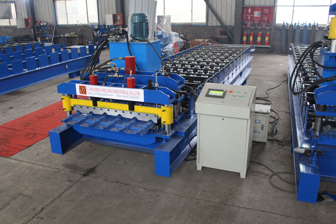 อัตราการเร็วสูง Double Layer Ibr Roof Tile Roll Forming Machine With 75mm Shaft Diameter อัตราการเร็วสูง