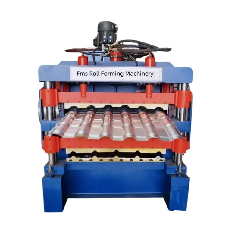 อัตโนมัติ PPGI GI PPGL GL IBR แพนล์ แผ่นสองชั้นโลหะ Roofing Roll Forming Machine TR4 TR5 กระเบื้องเหล็กกระเบื้อง