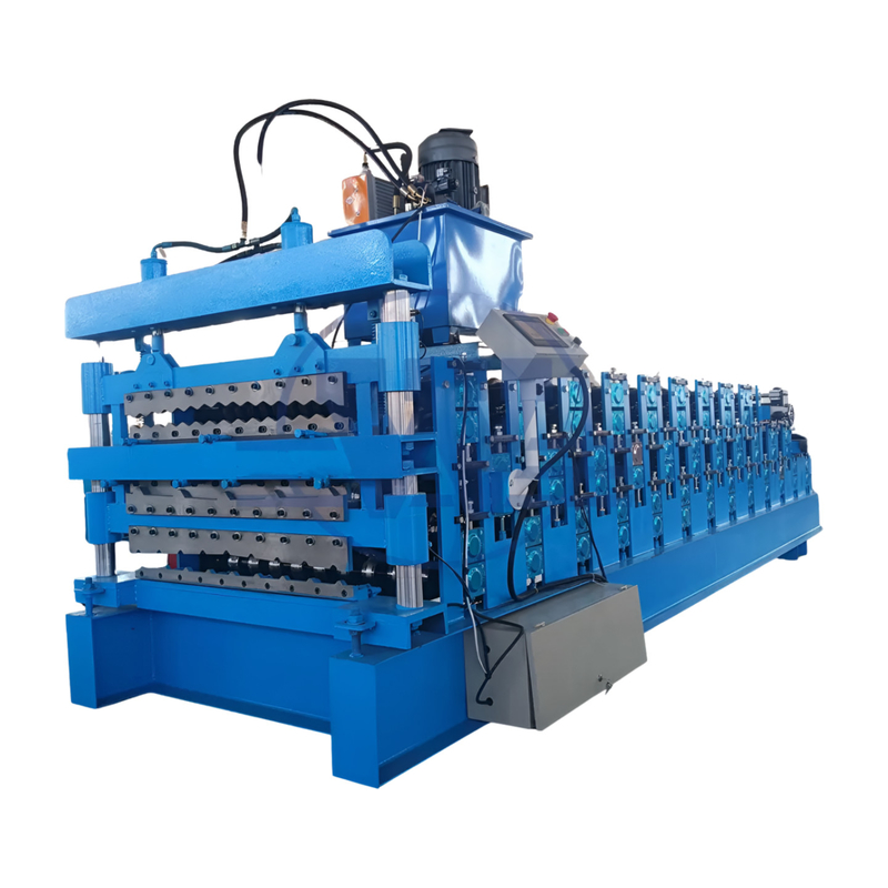 3 ใน 1 โลหะเหล็ก Ibr หลังคาแผ่นกล่องการสร้างเครื่องจักรกับสามโปรไฟล์ที่กําหนดเอง