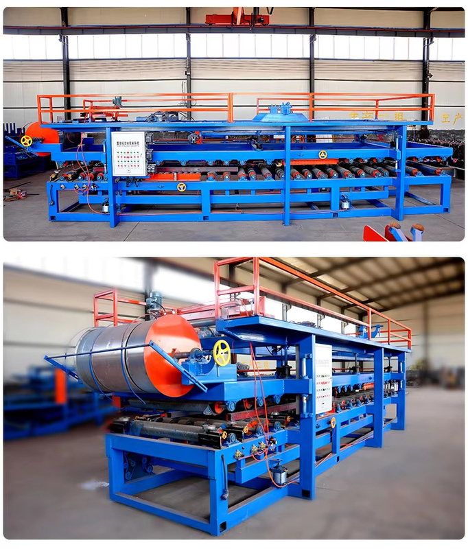 สายการผลิตแผ่นเซนวิชผนังหินหญ้ากันไฟ กล่องกันเสียงความเร็วสูง EPS Rockwool Sandwich