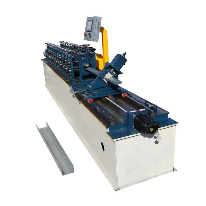 5.5KW ความเร็วสูง แสง Gauge สแตนเลสช่อง Drywall โลหะ Stud และ Track C Purlin Roll การสร้างเครื่อง