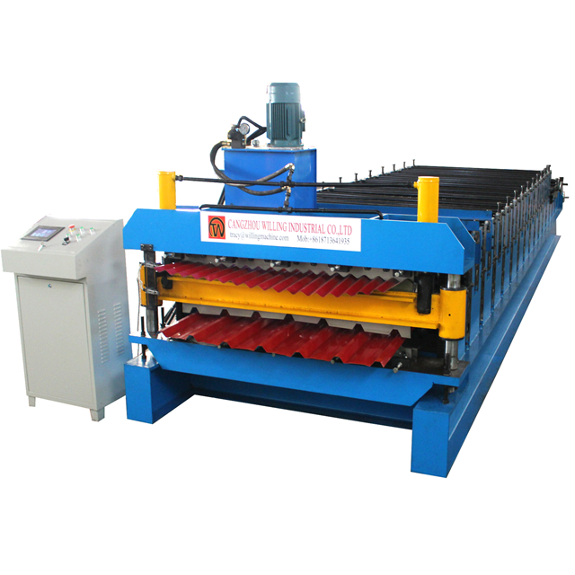 2025hot sale Trapezoidal and glazed Double Layer Roof sheet roofing tile Forming Machine