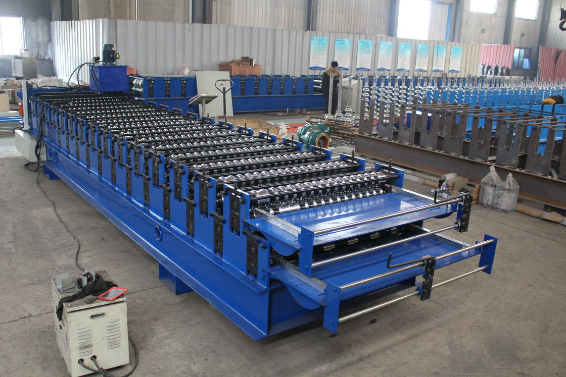 เครื่องขึ้นรูปม้วนสองชั้น 7.5kw GI PPGI 25m / นาทีป้องกันสนิม