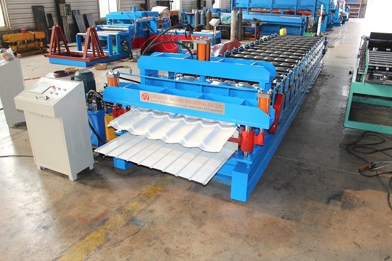 Plc Control 0.3mm Double Layer Roll Forming Machine สำหรับหลังคาเหล็กโลหะ