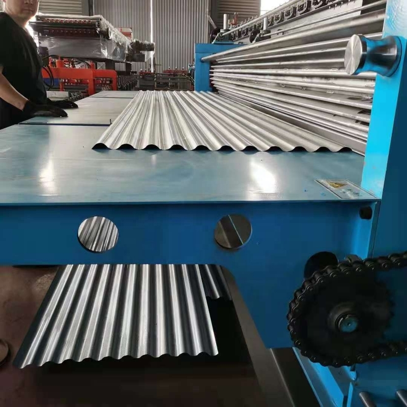 0.12-0.2mm Barrel Corrugated Roll Forming Machine สำหรับวัสดุสังกะสีบาง