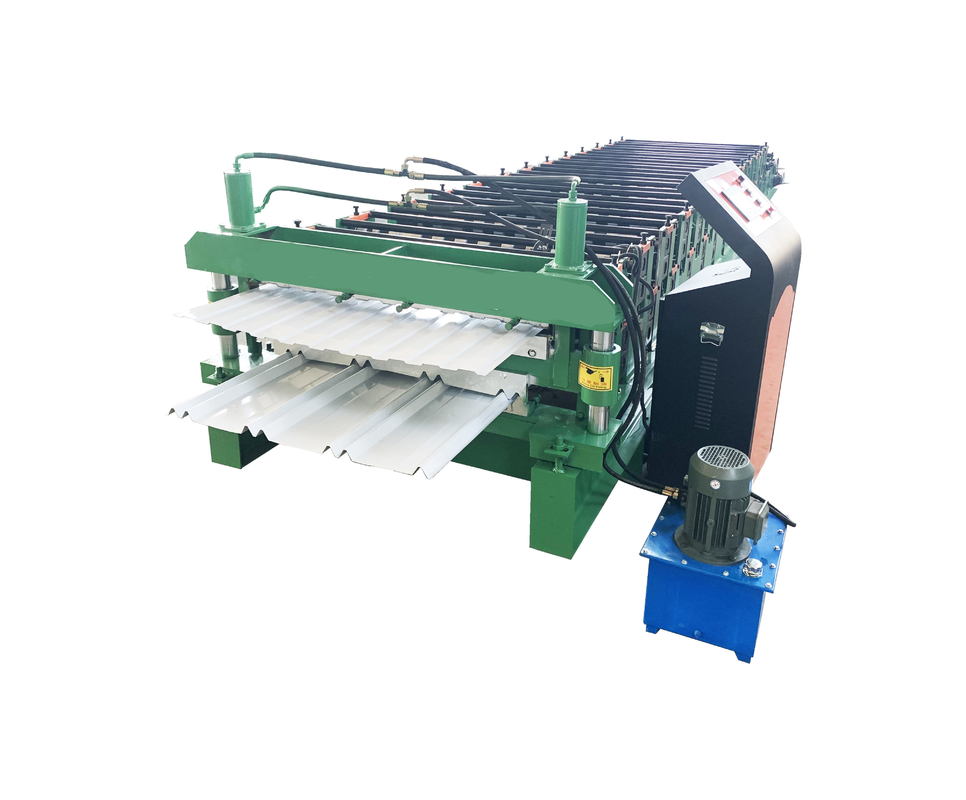 Ibr Corrugated 12m / Min แผ่นหลังคาม้วนอดีต Double Layer