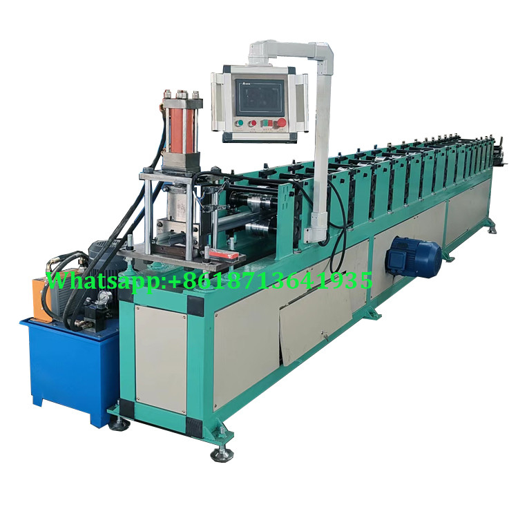 เครื่องขึ้นรูปม้วนประตูชัตเตอร์ควบคุมด้วยคอมพิวเตอร์ Galvalume สำหรับ U Guide Rail