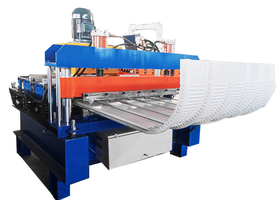 เครื่องขึ้นรูปม้วนหลังคาโค้งควบคุมด้วย PLC ผลผลิตสูง