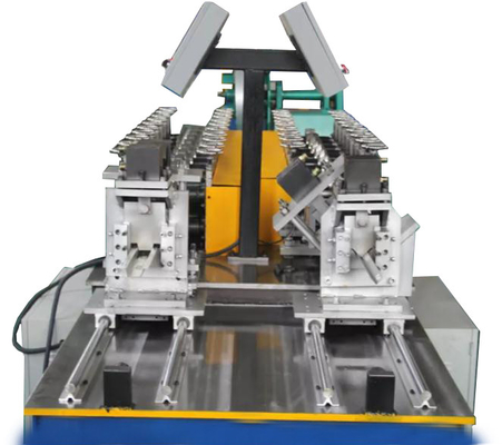 Double Head 0.3-0.8 เครื่องขึ้นรูปม้วนเหล็กวัดแสงสร้างโปรไฟล์ Drywall