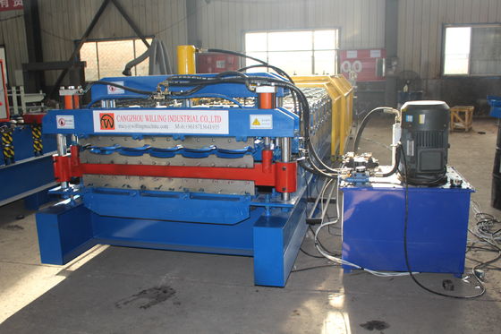 IBR กระจกแผ่นหลังคาชั้นสอง Roll Forming Machine 15m/Min สําหรับหลังคาแผ่น Ppgi