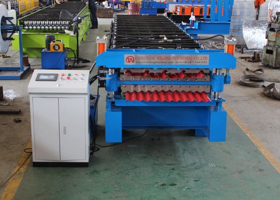IBR และลูกฟูก 0.9 มม. แผงหลังคาม้วนขึ้นรูปเครื่อง