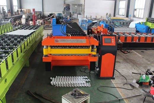 Plc Control 0.3mm Double Layer Roll Forming Machine สำหรับหลังคาเหล็กโลหะ