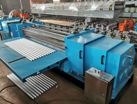 0.12-0.2mm Barrel Corrugated Roll Forming Machine สำหรับวัสดุสังกะสีบาง