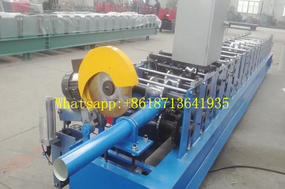 เครื่องขึ้นรูปม้วนรางน้ำกลมขนาด 100 มม. Fly Saw Cutting Type